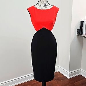 Nine West sleeveless black and red dress size 4